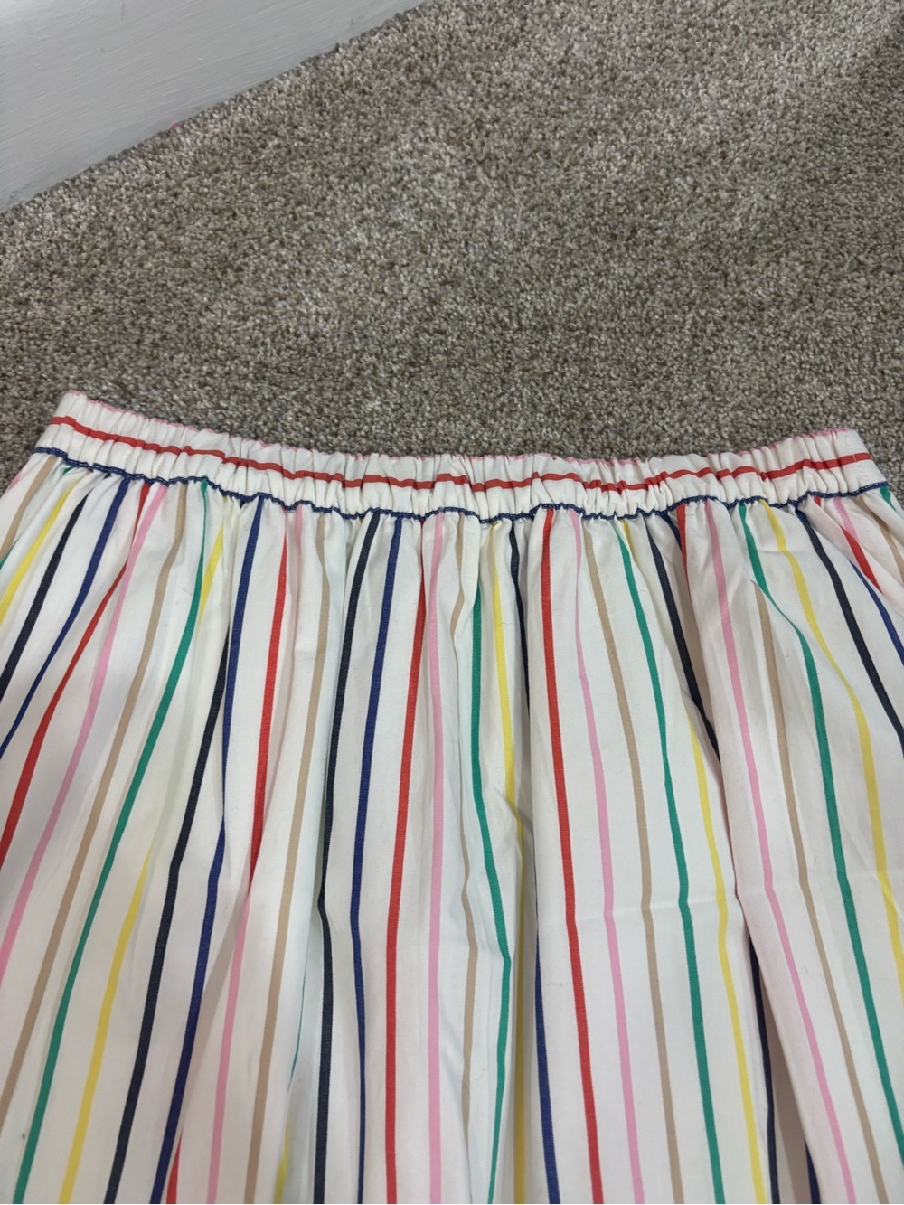J Crew Factory Rainbow Stripe Button Front Poplin Midi Skirt Multicolored Size S - Picture 9 of 13